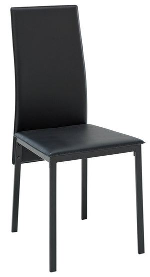 Lido Pair of Faux Leather Dining Chair - Black 17319505