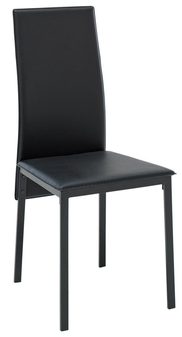 Lido Pair of Faux Leather Dining Chair - Black 17319505