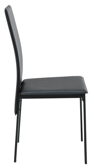 Lido Pair of Faux Leather Dining Chair - Black 17319505