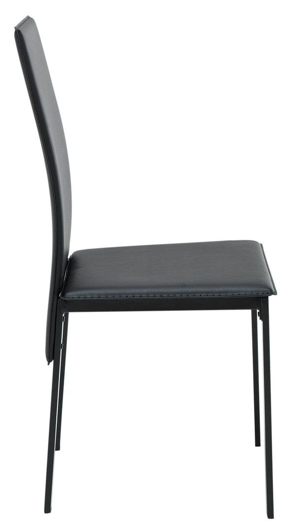Lido Pair of Faux Leather Dining Chair - Black 17319505
