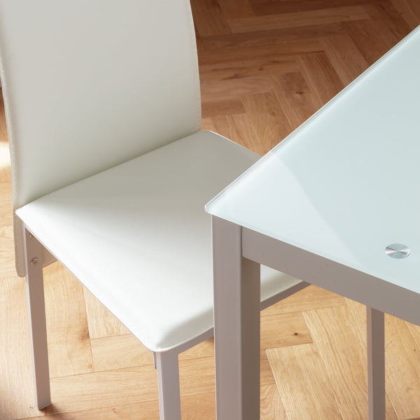 Lido White Dining Table & 4 White Chairs 14876821