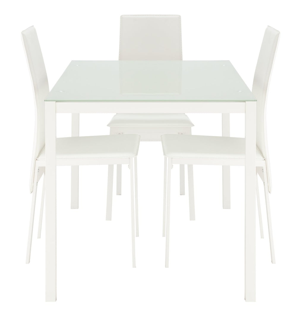 Lido White Dining Table & 4 White Chairs 14876821
