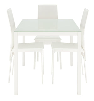Lido White Dining Table & 4 White Chairs 14876821