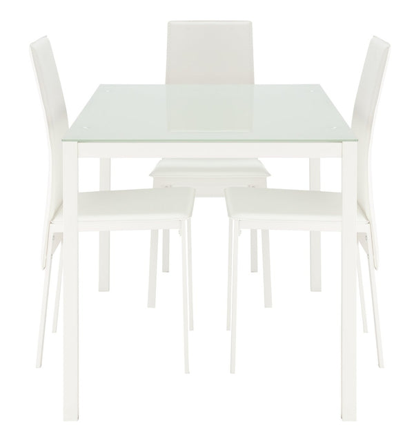 Lido White Dining Table & 4 White Chairs 14876821