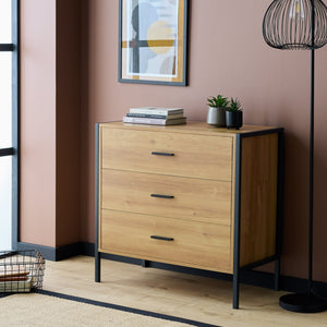 Loft Living 3 Drawer Chest - Oak 17898356