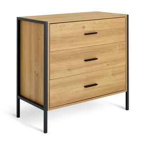Loft Living 3 Drawer Chest - Oak 17898356