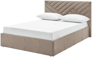 Luca Kingsize End Lift Ottoman Bed - Latte 17332623