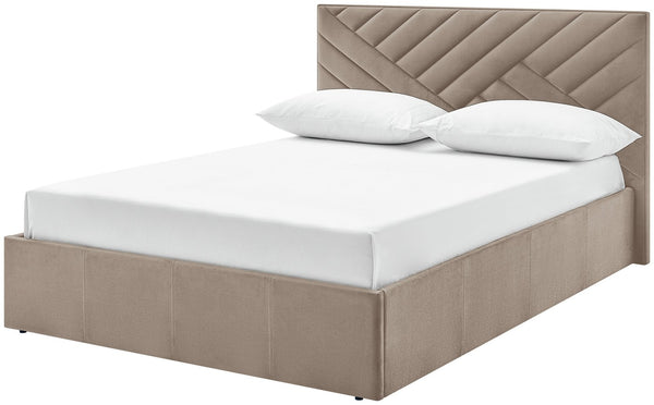 Luca Kingsize End Lift Ottoman Bed - Latte 17332623