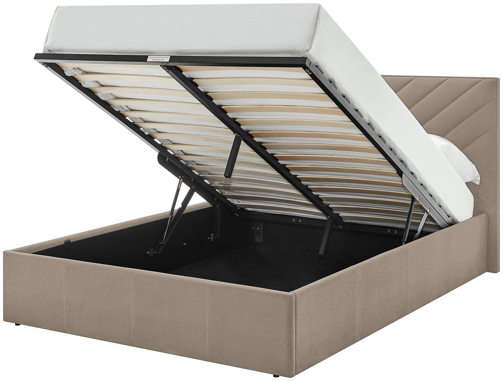 Luca Kingsize End Lift Ottoman Bed - Latte 17332623