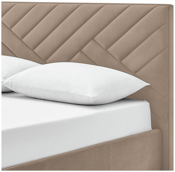 Luca Kingsize End Lift Ottoman Bed - Latte 17332623