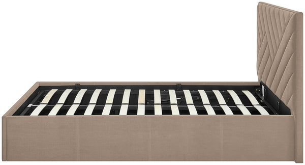 Luca Kingsize End Lift Ottoman Bed - Latte 17332623