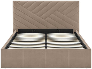 Luca Kingsize End Lift Ottoman Bed - Latte 17332623