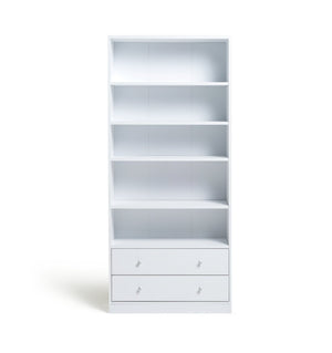 Maine 2 Drawer Bookcase - White 16092555