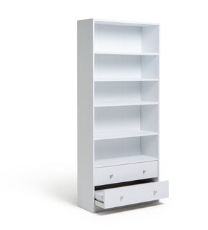 Maine 2 Drawer Bookcase - White 16092555