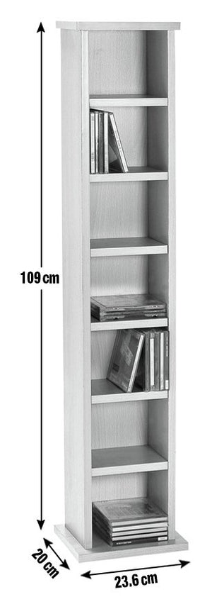 Maine CD and DVD Storage unit - White wood effect 18755395