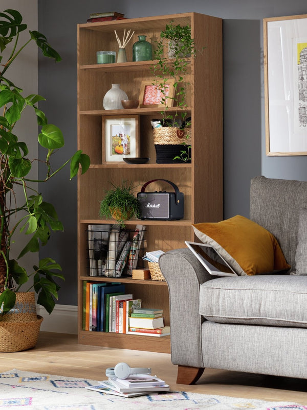 Maine Deep Bookcase - Oak Effect 16095758
