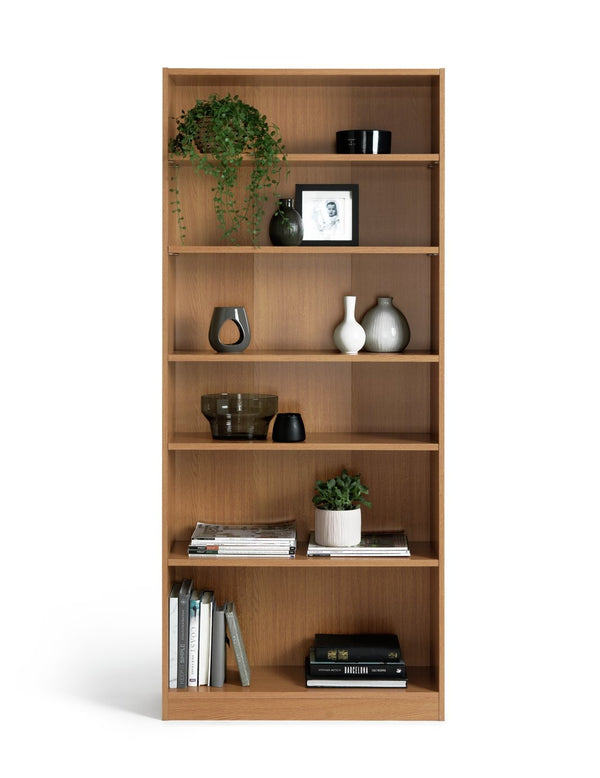 Maine Deep Bookcase - Oak Effect 16095758