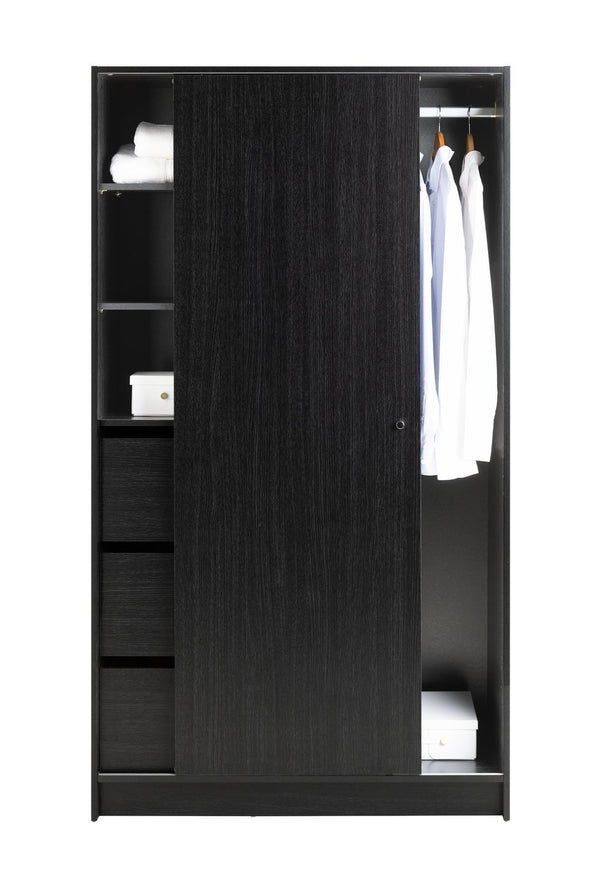 Malibu 1 Door Sliding Wardrobe - Black 13638802