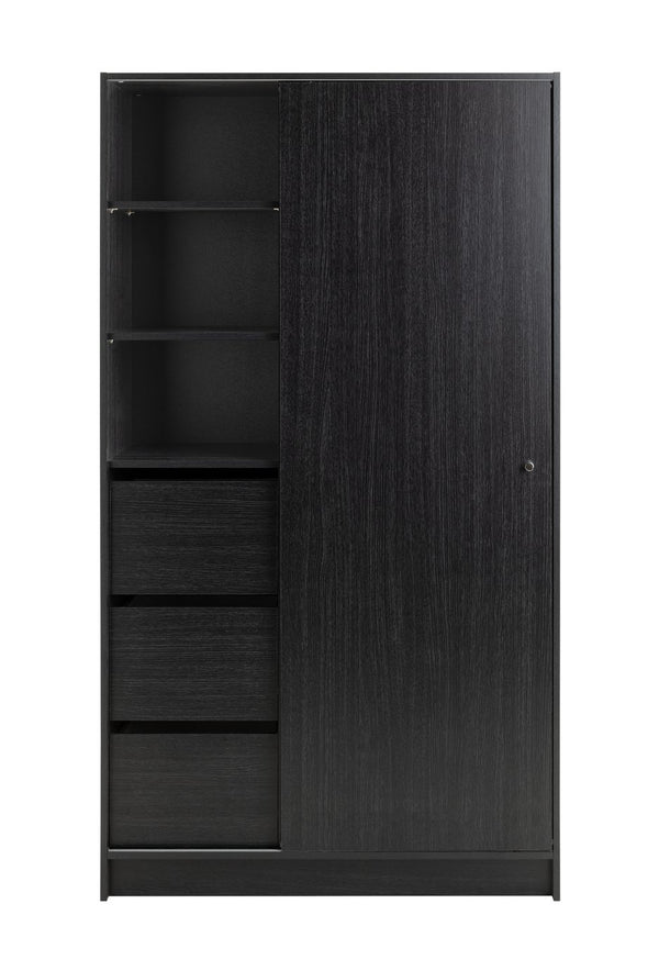 Malibu 1 Door Sliding Wardrobe - Black 13638802