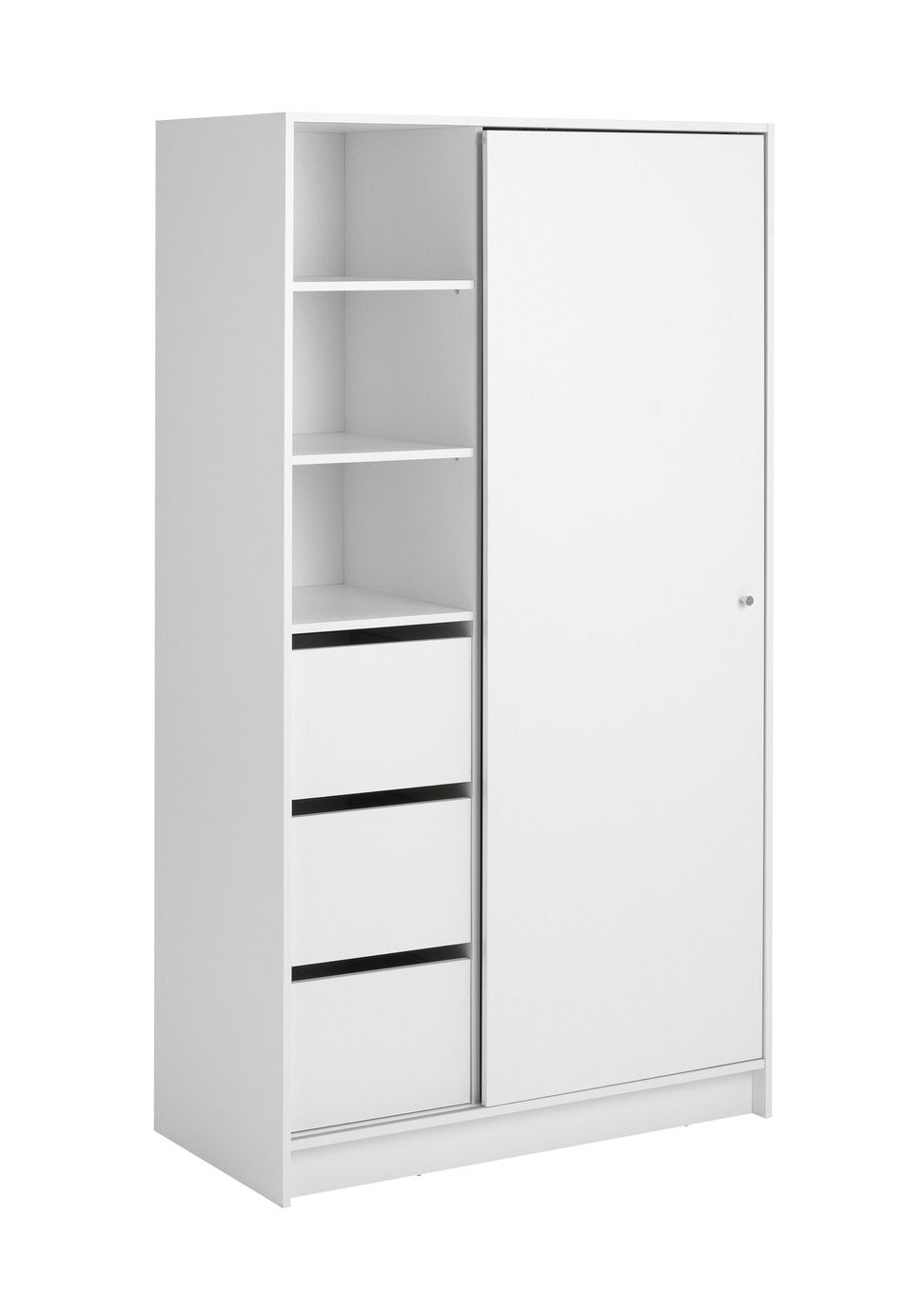 Malibu 1 Door Sliding Wardrobe - White 13638792