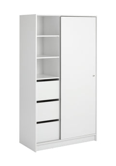 Malibu 1 Door Sliding Wardrobe - White 13638792