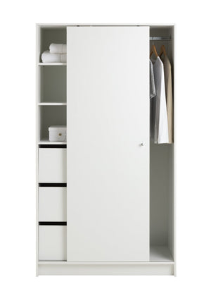 Malibu 1 Door Sliding Wardrobe - White 13638792