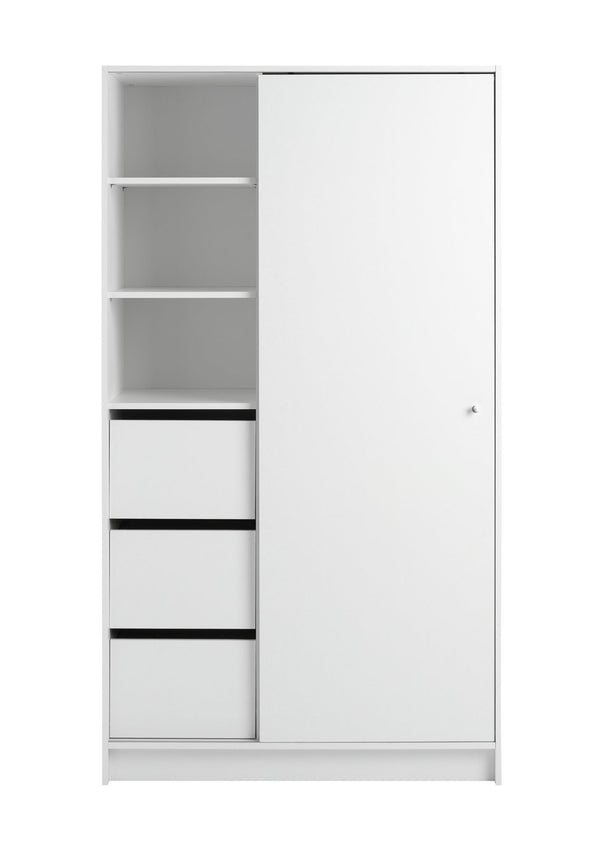 Malibu 1 Door Sliding Wardrobe - White 13638792