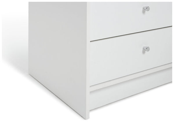 Malibu 2 Door 3 Drawer Mirror Wardrobe - White 19213788