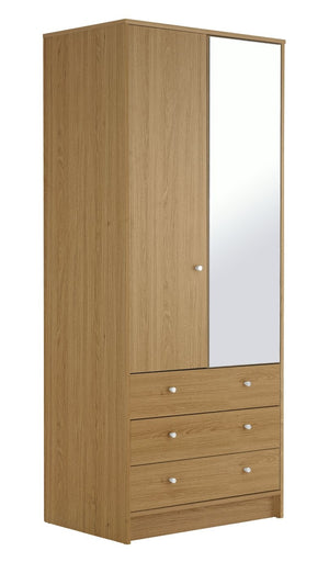Malibu 2 Door 3 Drawer Wardrobe - Oak Effect 17618378