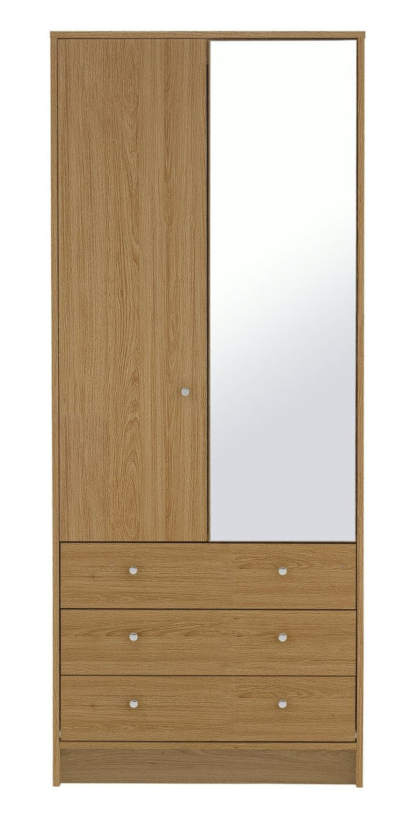 Malibu 2 Door 3 Drawer Wardrobe - Oak Effect 17618378