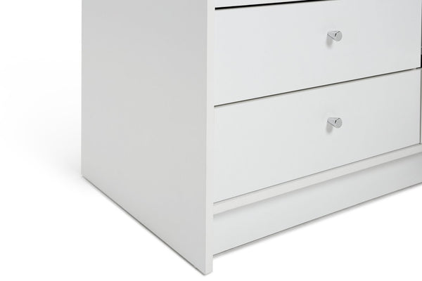 Malibu 3 Door 4 Drawer Mirror Wardrobe - White 19200100