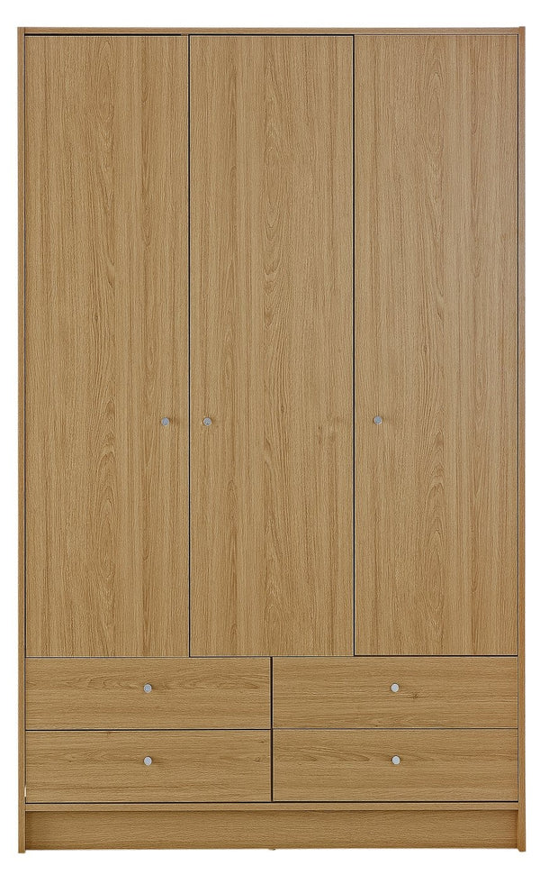 Malibu 3 Door 4 Drawer Wardrobe - Oak Effect 15582255