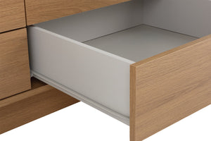 Malibu 3 Dr 4 Drawer Mirror Wardrobe - Oak Effect 17651885