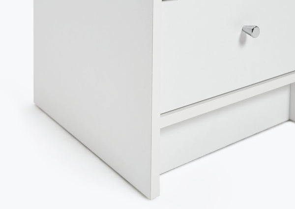 Malibu 3 Drawer Bedside Table - White 15396489