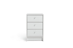 Malibu 3 Drawer Bedside Table - White 15396489