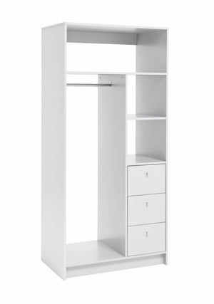 Malibu 3 Drawers Open Storage Wardrobe - White 18424547