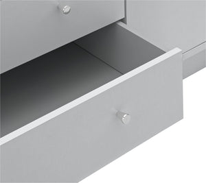 Malibu 4 Door 3 Drawer Mirror Wardrobe - Grey 19288524