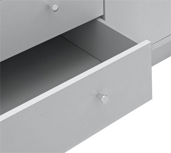 Malibu 4 Door 3 Drawer Mirror Wardrobe - Grey 19288524