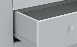 Malibu 4 Door 3 Drawer Mirror Wardrobe - Grey 19288524