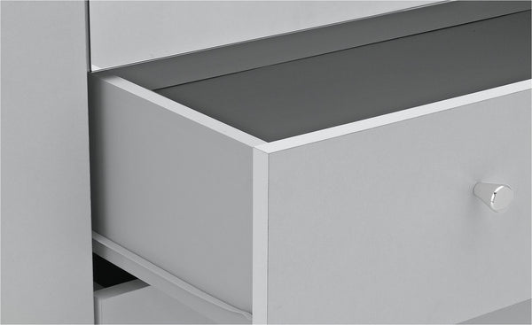 Malibu 4 Door 3 Drawer Mirror Wardrobe - Grey 19288524