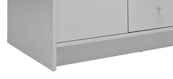 Malibu 4 Door 3 Drawer Mirror Wardrobe - Grey 19288524