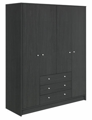 Malibu 4 Door 3 Drawer Wardrobe - Black Oak Eff 19297742