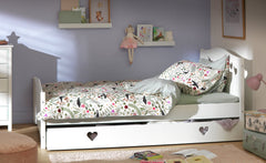 Mia Small Double Bed Frame With Drawer - White 18479516