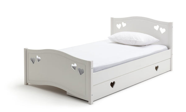 Mia Small Double Bed Frame With Drawer - White 18479516
