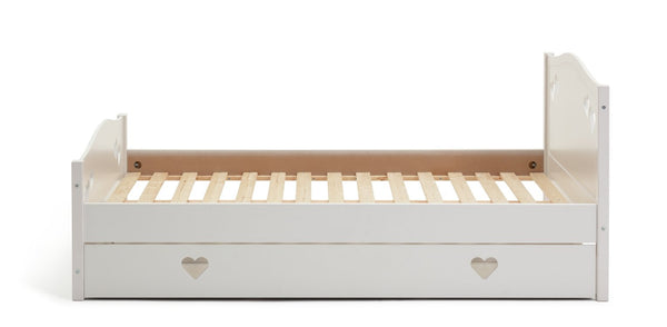 Mia Small Double Bed Frame With Drawer - White 18479516