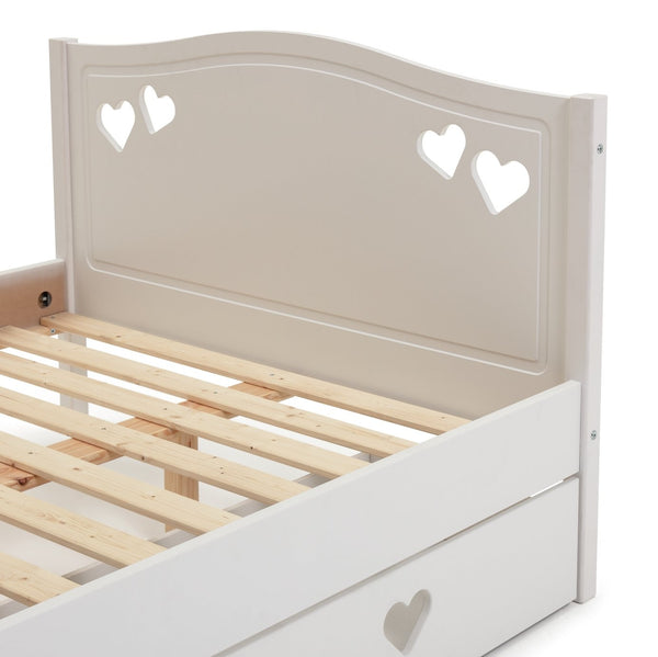 Mia Small Double Bed Frame With Drawer - White 18479516