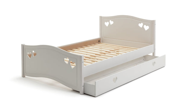 Mia Small Double Bed Frame With Drawer - White 18479516