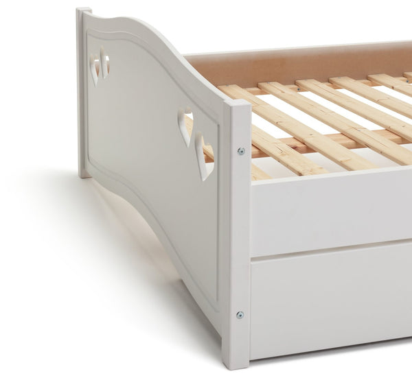 Mia Small Double Bed Frame With Drawer - White 18479516