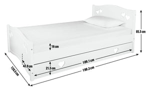 Mia Small Double Bed Frame With Drawer - White 18479516