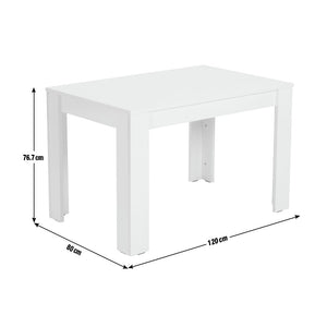 Miami Gloss 4 Seater Dining Table - White 18591559